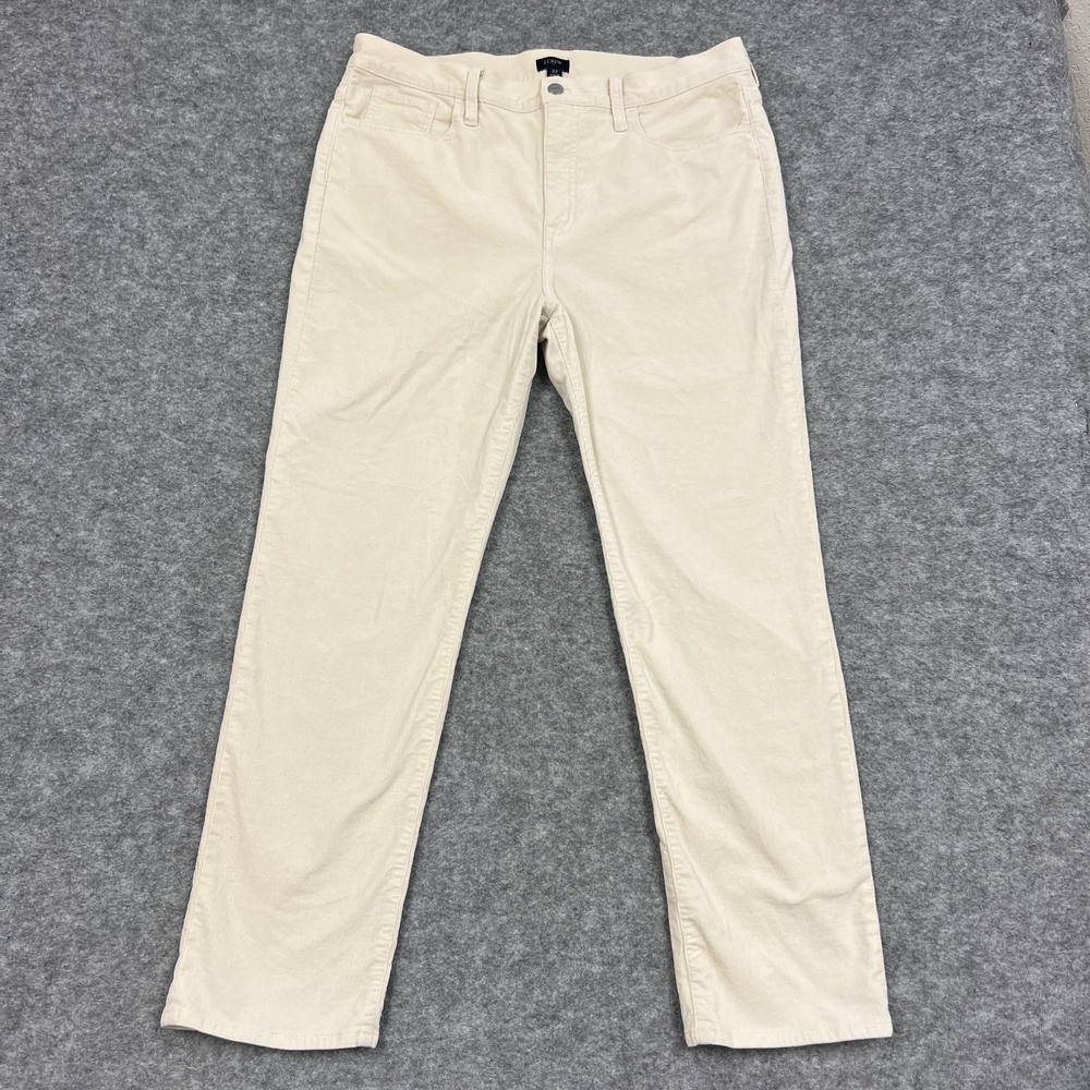 J CREW Pants Womens 32 Beige Corduroy Slim Chino Stretch 5-Pocket Straight